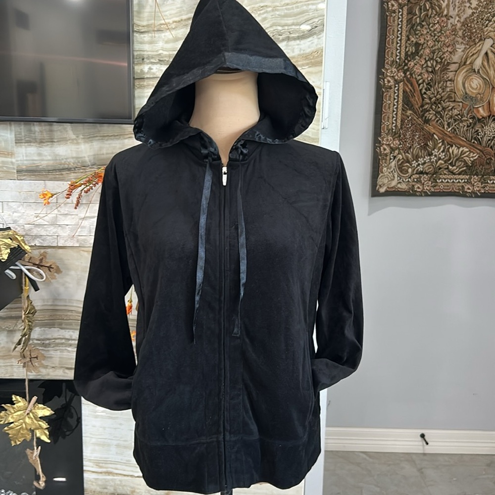 Lauren Ralph Lauren Drawstring Hoodie Black Lightweight Jacket. Size S (892)
